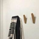 壁掛けフック 木製 壁掛けハンガー 北欧 ウォールナット 石膏ボード壁 コート掛け 両用フック フック 玄関用 (4個セット)