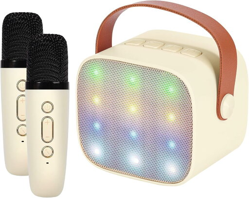 カラオケマイク Bluetoothマイク2本 ワイヤレスマイク ワイヤレス スピーカー PAセット LEDライト付き ステレオ対応 家庭用 カラオケセット USB-C充電式 小型 ホームカラオケ ポータブル カラオケ 室内/アウトドア Android/iPhoneに対応 子供と大人向け カラオケマイク Bluetoothマイク2本 ワイヤレスマイク ワイヤレス スピーカー PAセット LEDライト付き ステレオ対応 家庭用 カラオケセット USB-C充電式 小型 ホームカラオケ ポータブル カラオケ 室内/アウトドア Android/iPhoneに対応 子供と大人向け