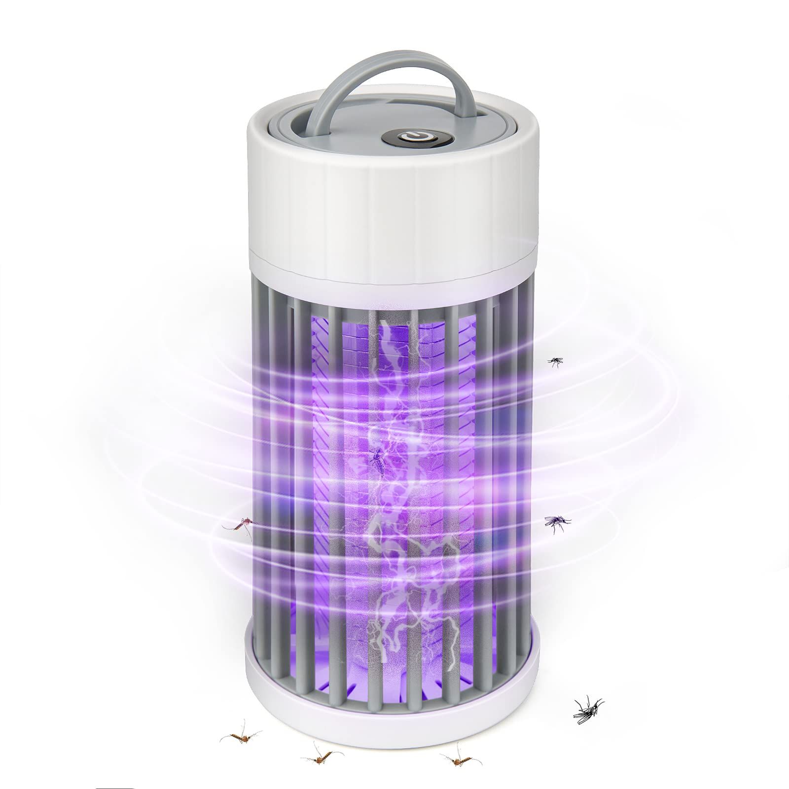 電撃殺虫器【薬剤使わず＆ 強力殺虫】捕虫器 蚊取り器 USB充電式 8時間連続点灯 無害 電撃殺虫灯 蚊取り LED 誘虫灯 電撃 電気 ショック 殺虫機 殺虫灯 コバエ撃退 虫対策 コバエ取り機 360°強力蚊除け屋外 室内 蚊 蛾 コバエ 虫除け 害虫 虫退治コバエ駆除 キッチン 静音