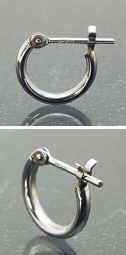 フィガロ‐Jのシンプルフープピアス 1.5/10 クロッシングタイプ メンズ ピアス 片耳 プラチナ900 Pt900｜アングル2