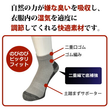 ★≪新生活≫【No.860先丸】炭の底力(すみのそこぢから)&二重底ソックス ●セミショート・先丸●紳士サイズ 2足組≪ネコポスの場合2組まで可≫
