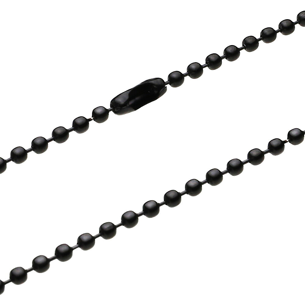 【cenote】ステンレス チェーン メンズ【c0609】2.5mm幅 ボールチェーン シンプル ブラック 黒 ネックレス 送料無料