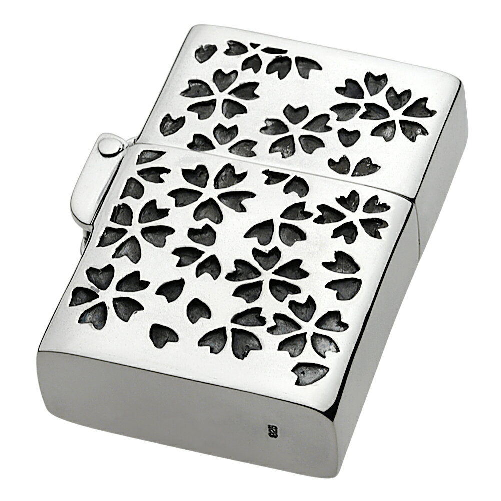 【FIGMART】シルバー925 オイルライター メンズ【s0060】シルエット サクラ 桜 純銀 silver925 ライターケース ZIPPO ジッポ 送料...