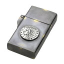 【FIGMART】ブラス オイルライター メンズ【s0075】コイン インディアン ネイティブ スリム 真鍮 ライターケース ZIPPO ジッポ 送料無料