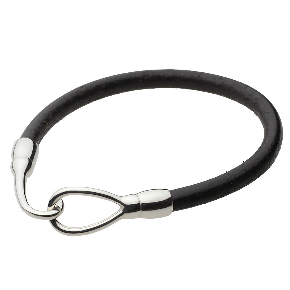 【FIGMART】シルバー925 レザーブレスレット メンズ【s0721】シンプル 二重巻き ブラック バングル silver925 レザー シルバーフック 送...