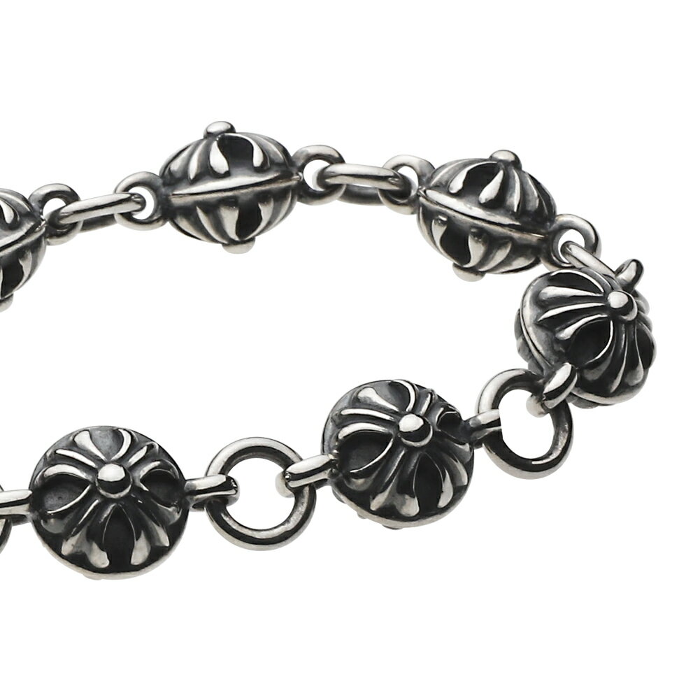 【FIGMART】シルバー925 ブレスレット メンズ【fb0195】クロス ボール シルバーブレスレット 十字架 フック 燻し仕上げ 送料無料