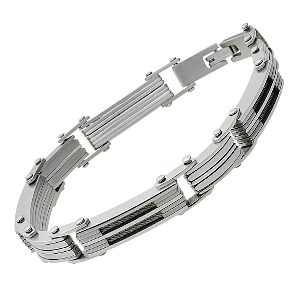 【FIGMART】ステンレス ブレスレット メンズ【z-fb6034】ワイヤーデザイン メカニカル ユニーク 送料無料