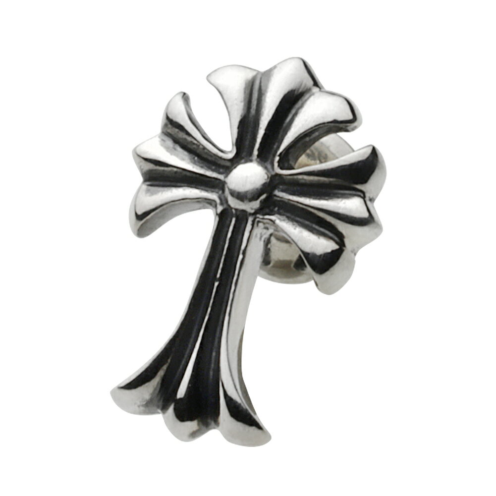 【FIGMART】 FIG-fe0125 ゴシック クロス ピアス 18金ポスト シルバー925 シルバーアクセ 純銀 925 つけっぱなし スタッズ 十字架 フレア 百合の紋章 フローラル いぶし ゴシック クロム ロック バイカー パンク アメカジ グランジ ビンテージ 誕生日 プレゼント ギフト