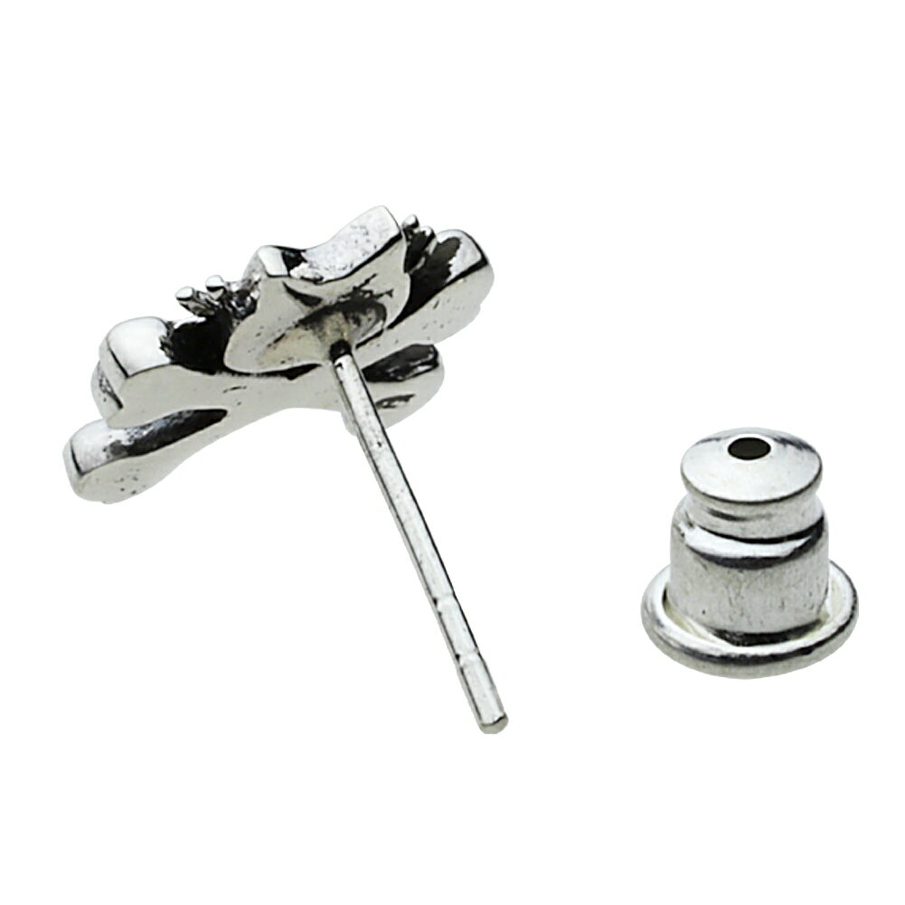 【FIGMART】 FIG-z-fe0199 海賊旗キャット ピアス シルバー925 シルバーアクセ 純銀 925 つけっぱなし スタッズ ねこ 猫 アニマル クロスボーン 骨 スカル ゴシック ロック パンク モード アメカジ ユニーク かわいい キュート 誕生日 記念日 プレゼント ギフト 3