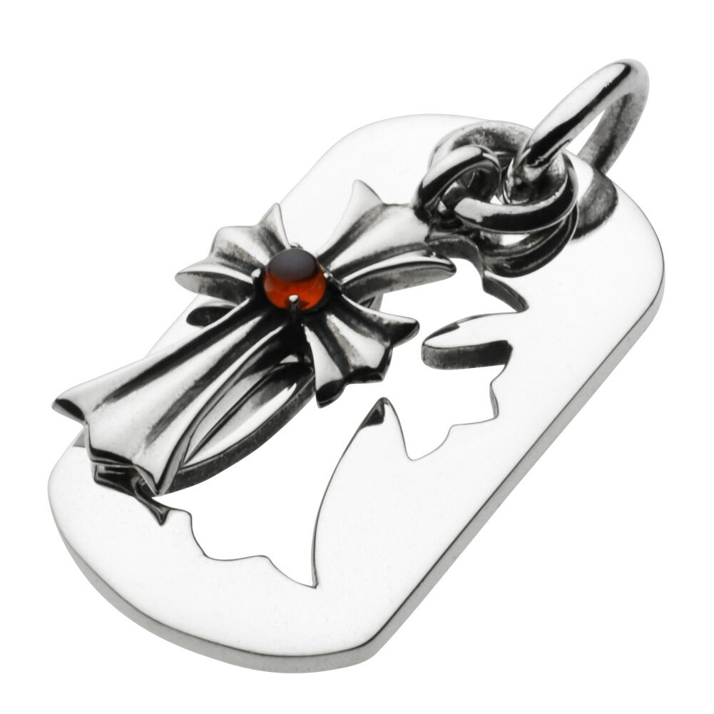 【FIGMART】シルバー925 ペンダント メンズ【fp0122】ドッグタグ プレート クロス ガーネット silver925 ネックレス ペンダントトップ ...