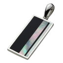 P10倍【FIGMART】シルバー925 ペンダント メンズ【z-fp0247】プレート シンプル ホワイトシェル オニキス silver925 ネックレス ペ...