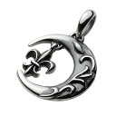 【FIGMART】シルバー925 ペンダント メンズ【fp0327】三日月 百合の紋章 アラベスク silver925 ネックレス ペンダントトップ 送料無料