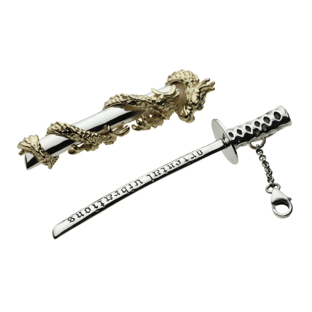 【FIGMART】シルバー925 ペンダント メンズ【fp0359】ドラゴン 日本刀 和風 silver925 ネックレス ペンダントトップ 送料無料