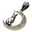 【FIGMART】シルバー925 ペンダント メンズ【z-fp0428】三日月 うさぎ ラビット 民族模様 silver925 ネックレス ペンダントトップ 送料無料