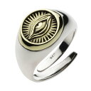ポイント10倍【FIGMART】シルバー925 リング メンズ【fr0416】プロビデンスの目 ホルス 真実の目 幅広 ワイド フリーサイズ 送料無料