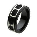 【FIGMART】ステンレス リング メンズ【fr6054】ブラック ワイヤー メカニカル スチームパンク 送料無料