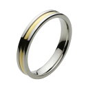 ポイント10倍【FIGMART】ステンレス リング メンズ【fr6062】平打ち ゴールド ライン シンプル 細め 細身 スリム 送料無料