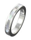 ポイント10倍【FIGMART】シルバー925 リング メンズ【fr0233】ホワイトシェル シンプル 貝殻 ライン 送料無料