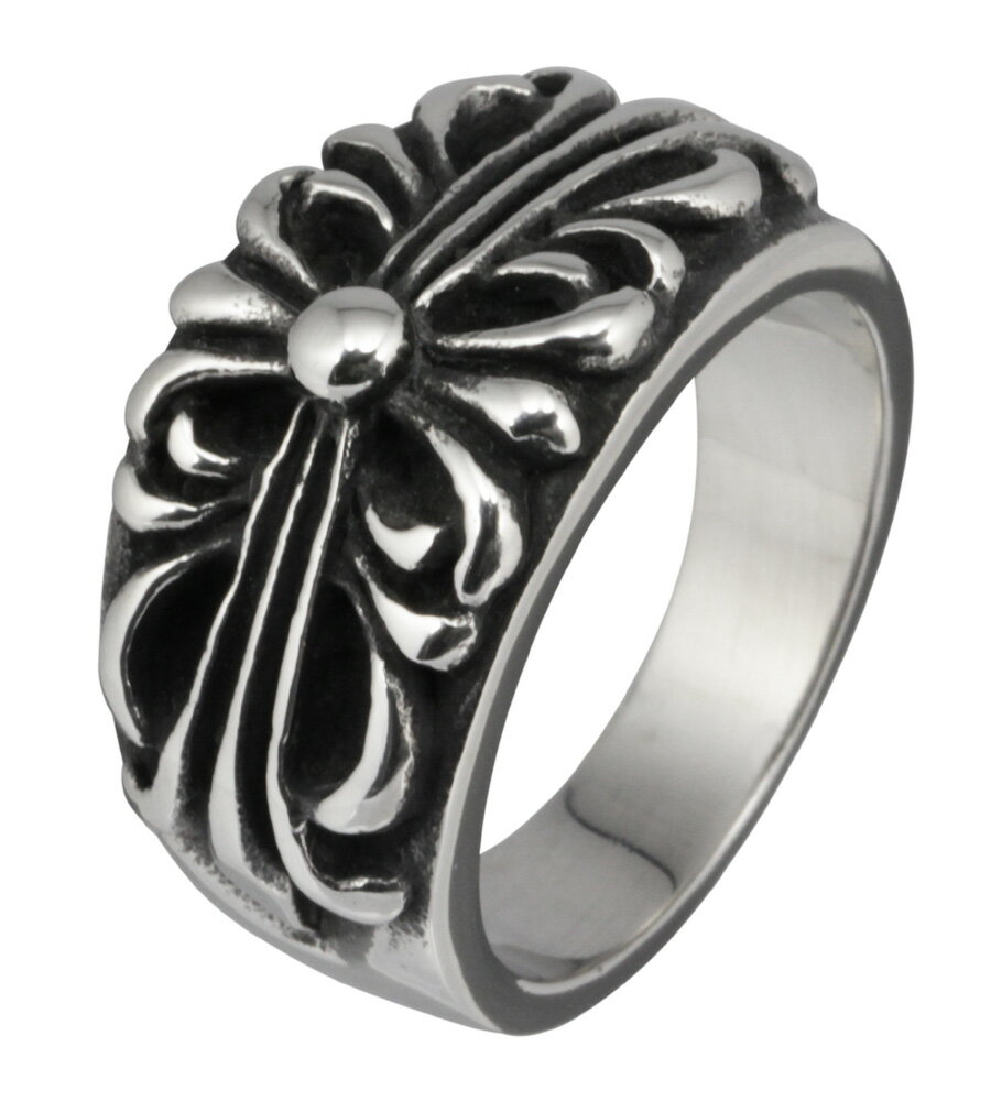 【FIGMART】ステンレス リング メンズ【fr6069】ゴシック クロス 十字架 パンク 太め  ...