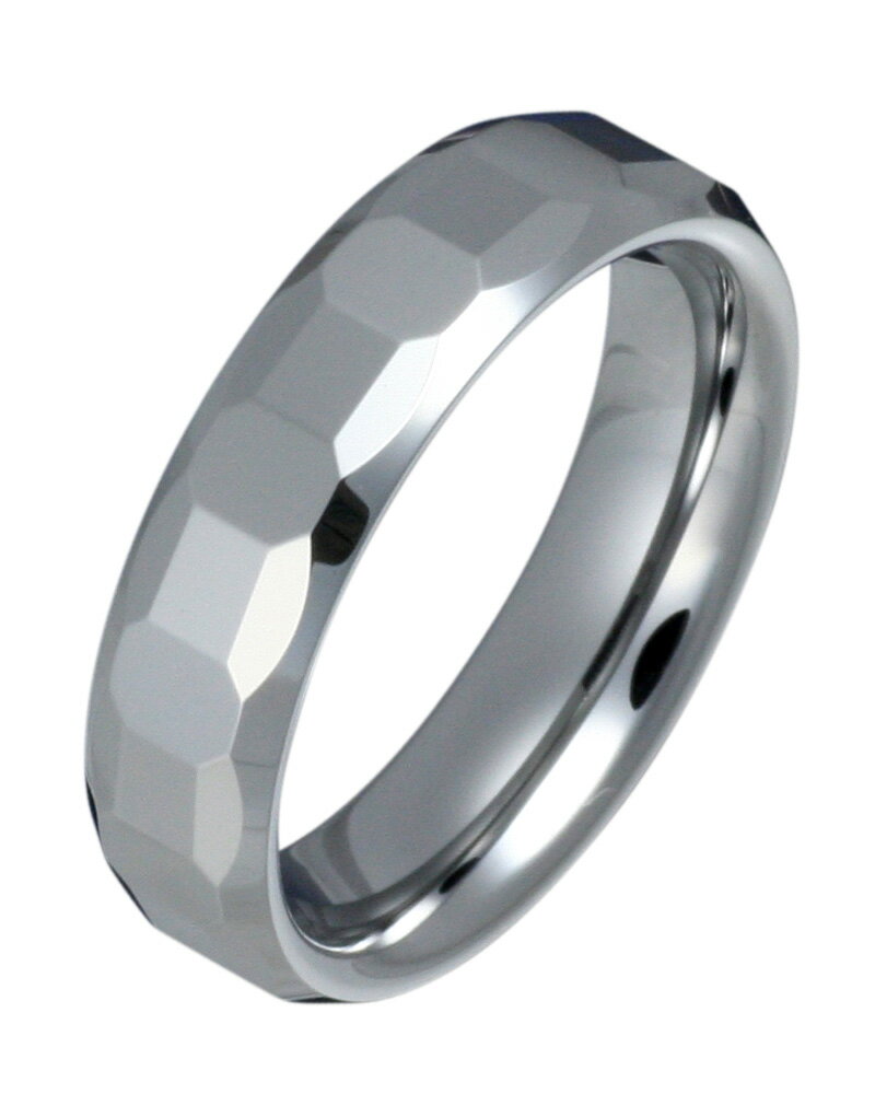【FIGMART】タングステン リング メンズ【fr8041】カッティング カジュアル レアメタル 指輪 送料無料