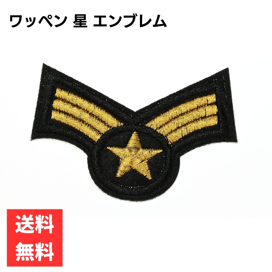 商品説明 ブラック×ゴールドの配色で仕上げた、星モチーフのエンブレム風ワッペン。 腕章スタイルの横長デザインは、ジャケットの袖や胸元、バッグなどに貼るだけでミリタリー＆クラシックな雰囲気を演出。 衣類のカスタムやDIY、コスプレ・衣装製作に...