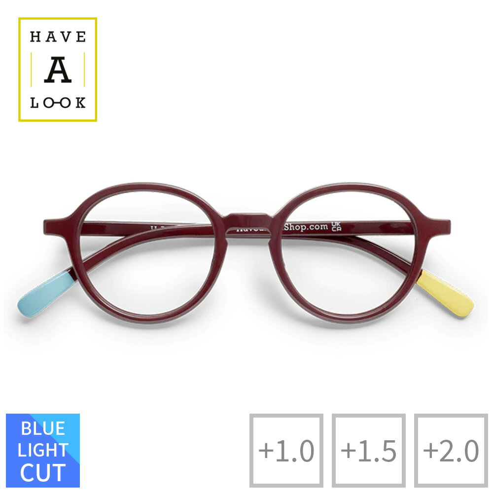 楽天Fika Style フィーカスタイルHave A Look ハブアルック ブルーライトカット付きリーディンググラス CIRCLE SLIM Bordeaux ボルドー | シニアグラス 老眼鏡 セルフレーム フルリム ラウンド ボストン 男女兼用 視力補正 メガネ 眼鏡 めがね おしゃれ ギフト
