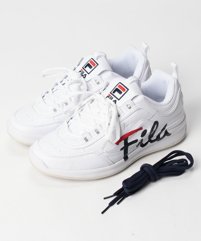 FILA フィラ スニーカー シューズ レディース メンズ ユニセックス DISRUPTOR 2 GOLF SCRIPT ディスラプター2 ゴルフ WHITE/BLUE/BLUE ホワイト ブルー 1EM00015147 ローカット シンプル カジュアル 厚底 送料無料 新作