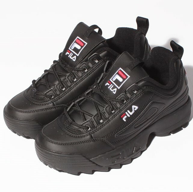 【Aぇ! group着用商品】FILA フィラ DISRUPTOR 2 ディスラプター BLACK ブラック スニーカー シューズ レディース メンズ ユニセックス 靴 黒 F05400025 定番 厚底