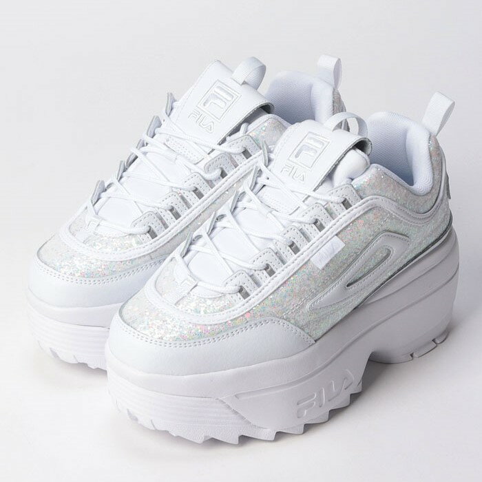 FILA フィラ DISRUPTOR II WEDGE SPECIAL GLITTER ディスラプター ウェッジ グリッター WHITE ホワイト スニーカー シューズ レディース ユニセックス 5XM02318100 靴 白 厚底 限定