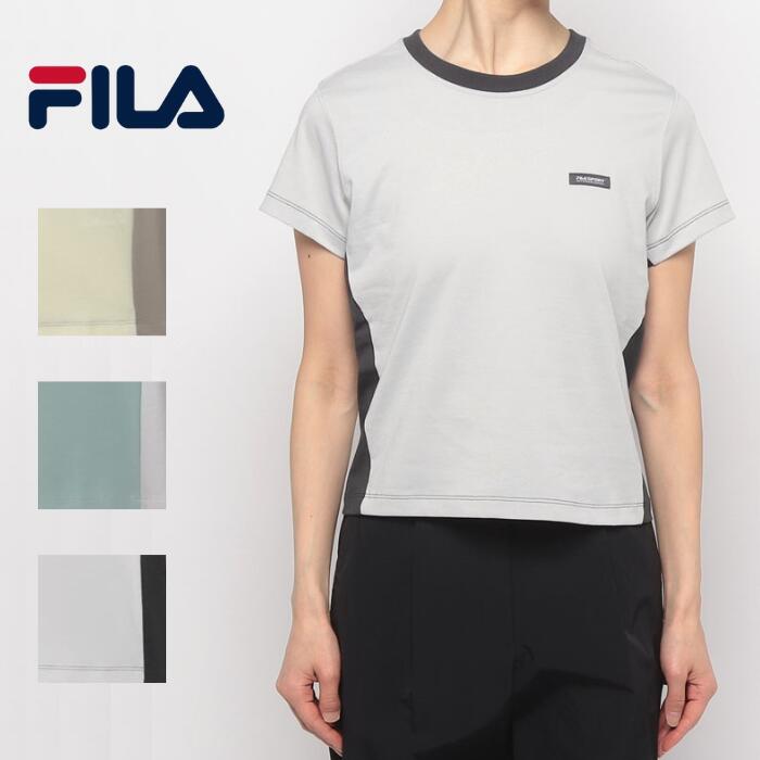 FILA フィラ クロップド丈 Tシャツ FL6960 Women's FSI semi－crop t－shirts PALE GREY MISTY BLUE LEMON ペールグレー ミスティブルー レモン レディース ユニセックス 灰 水色 黄 限定 半袖