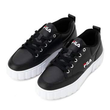 【outlet / 処分特価品】F05590014サンドブラスト ロウ ブラック/Fレッド/ホワイト【スニーカー FILA フィラ 厚底】