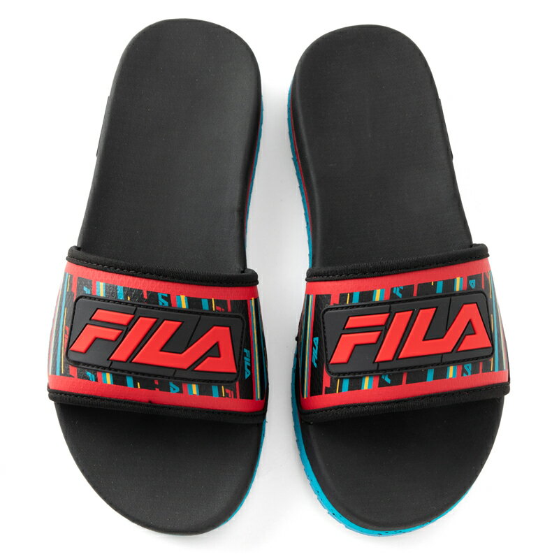 【outlet / 処分特価品】1SM01568028 LUNAR SLIDE(ルナスライド) Black/Capri Breeze/Fila Red【メンズ サンダル シャワーサンダル FILA フィラ バスケット CITYPACK】