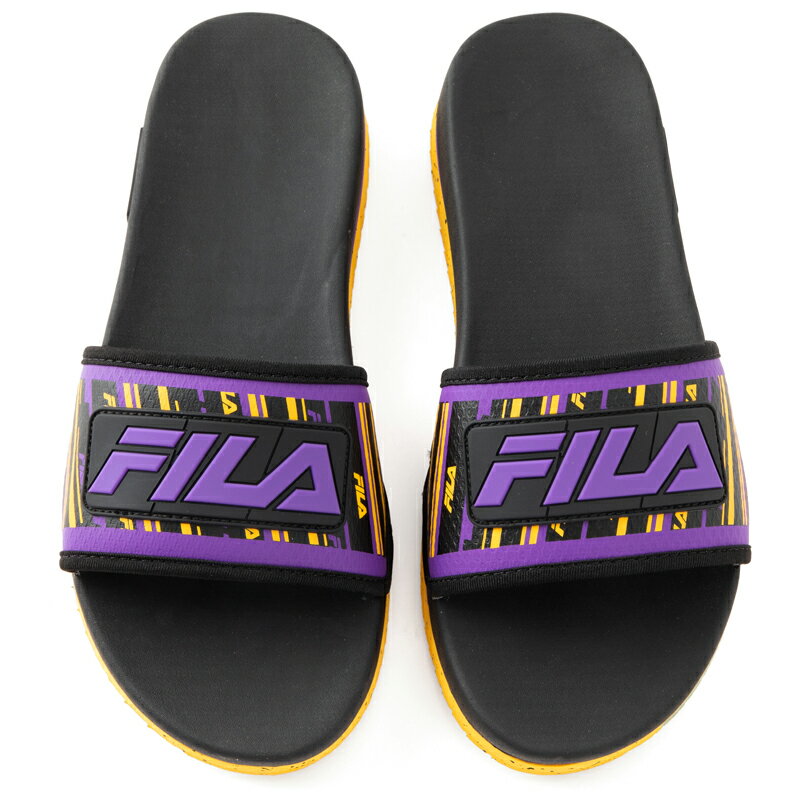 【outlet / 処分特価品】1SM01568043 LUNAR SLIDE(ルナスライド) Black/Gold Fusion/Electric Purple【メンズ サンダル シャワーサンダル FILA フィラ バスケット CITYPACK】