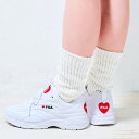 在庫限り【outlet / 処分特価品】UFW22116125 FILARAY HEART(フィラレイ ハート) WHITE/FILA RED/PINK【ハートパック レディース ホワイト 白 復刻 