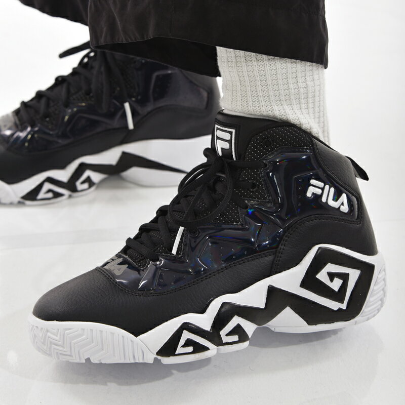 在庫限り【outlet / 処分特価品】1BM01747013 MB NIGHT WALK(MB ナイトウォーク) Black/Black/White【メンズ スニーカー FILA フィラ バスケ バッシュ ハイカット】