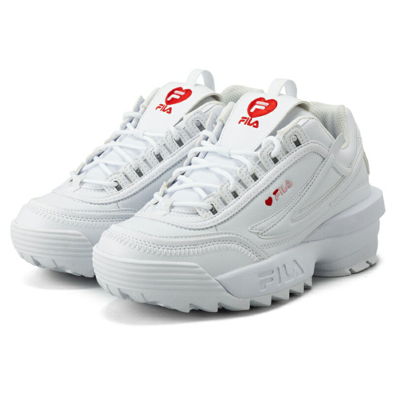 在庫限り【outlet / 処分特価品】WFW23040155 DISRUPTOR II EXP HEART(ディスラプター2EXPハート) WHITE/PINK【FILA フィラ レディース スニーカー 厚底 】