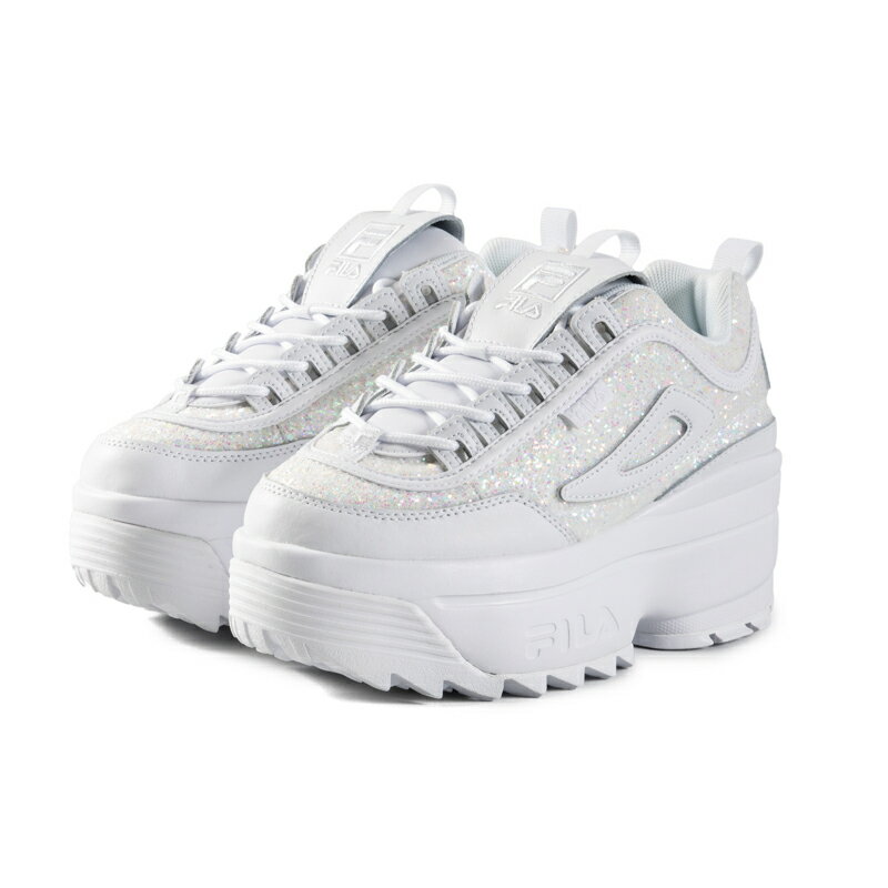 【Aぇ! group 佐野晶哉 ご紹介モデル】5XM02318100 DISRUPTOR II WEDGE SPECIAL GLITTER White/White/White【レディース メンズ ユニセックス 厚底 スニーカー Y2K】のサムネイル
