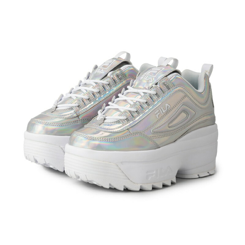 【Aぇ! group 末澤誠也 草間リチャード敬太 ご紹介モデル】5XM02319319 DISRUPTOR II WEDGE FESTIVAL IRIDESCENT/Metallic Silver/White【レディース メンズ ユニセックス 厚底 スニーカー Y2K…