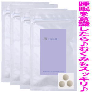 ■ 原 材 料 原材料名：還元麦芽糖水飴、デキストリン、亜鉛含有酵母、マンガン含有酵母、 ビタミンE含有植物油、セレン含有酵母、アセロラ粉末、ビタミンK2含有食用油脂粉末、クロム含有酵母、骨焼成カルシウム（タラ由来）、セルロース、塩化カリウム、酸化マグネシウム、ビタミンCナトリウム、クエン酸第一鉄ナトリウム、ステアリン酸カルシウム、微粒酸化ケイ素、ナイアシン、パントテン酸カルシウム、酵素処理ヘスペリジン、ビタミンA、ビタミンB12、ビタミンB1、ビタミンB6、ビタミンB2、ビタミンD3、葉酸、ビオチン、（原材料の一部に乳、大豆含む） ■ 内 容 量 1週間サイズ 63粒×4個セット ■ 1 日 の 目 安 摂 取 量 1日9粒 ■ 栄養成分表：9粒 (3150 mg) あたり 成分（9粒あたり） 含有量 充足率 エネルギー 7.25 kcal 　 たんぱく質 0.13 g 　 脂質 0.11 g 　 炭水化物 1.44 g 　 ナトリウム 44.94 mg 　 ビオチン 45μg&nbsp; 100％ ＊充足率：1日9粒摂取時の1日栄養所要量に対する充足率 ■配合成分：9粒 (3150 mg) あたり カルシウム・・・・・ 225.02mg マグネシウム ・・・・・ 112.5mg カリウム ・・・・・ 225.1mg 鉄 ・・・・・ 7.53mg アセロラパウダー ・・・・・ 23.63mg マンガン ・・・・・ 4.02mg セレン ・・・・・ 55.44μg 亜鉛 ・・・・・ 12.00mg クロム ・・・・・ 1.44μg VE(αトコフェノール) ・・・・・ 20.00mg VA ・・・・・ 450μg VB1 ・・・・・ 3.01mg VB2 ・・・・・ 3.02mg VB6 ・・・・・ 3.00mg VB12 ・・・・・ 5.04μg ナイアシン ・・・・・ 18.02mg パントテン酸 ・・・・・ 11.02mg ビオチン ・・・・・ 45μg 葉酸 ・・・・・ 420μg VC ・・・・・ 120mg VD3 ・・・・・ 5μg VK ・・・・・ 13μg VP(スペリジン) ・・・・・ 10.04mg マルチミネラルの働きはこちらお待たせいたしましたm(_"_)m 今までの海/fileoII(かいII)に菜/fileoII(さいII)を加えバージョンUPして新発売♪ ミネラルをバランス良く配合した海/fileoII(かいII)に マルチミネラルの菜/fileoII(さいII)の一部を加えました。体のバランス維持にお役立てください。不足しがちな鉄にビタミンC、ビタミンB12、【葉酸】、ビタミンD3、カルシウム、カリウム、 マグネシウム、セレン、マンガン、クロム、亜鉛を配合した海/fileoII(かいII)に マルチミネラルの菜/fileoII(さいII)に配合していた VE(αトコフェノール)、VA 、VB1、VB2、VB6、ナイアシン、 パントテン酸、ビオチン、アセロラパウダー、VK、VP(スペリジン)を加えました。 8 minerals, 14 vitamins &amp; aserola カルシウム、カリウムなどのミネラルが足りていない方。 &nbsp; &nbsp;&nbsp; 牛乳や小魚の嫌いな方。 &nbsp; 花の季節がイヤ。 &nbsp; 女性に不足しがちな鉄分の補給に。 &nbsp; ほうれん草やレバーが嫌いな方。 &nbsp; 夕方、足のハリはミネラル＆水分バランスから。 &nbsp; 野菜と繊維が足りない時、健康を維持したい方。 &nbsp; ラッピングもできま〜す♪ ビタミン不足の方。 &nbsp; &nbsp;