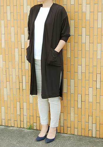 【お得なソーイングキット】ボタンレスロングカーディガンウール接結キット