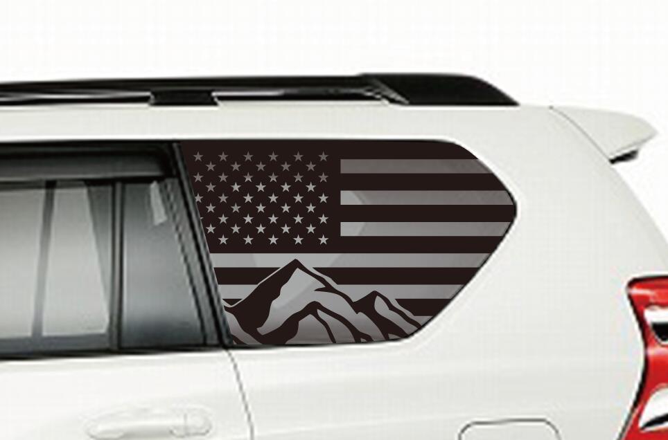 【エントリーでP10倍22日(日)20時】 人気！【プラ坂モデル】ハルトコオリジナル LAND CRUISER PRADO クオーターガラス用 ステッカー トヨタ ランドクルーザー プラド 150系 後期用 1セット（左右各1枚計2枚） SSL-HAL