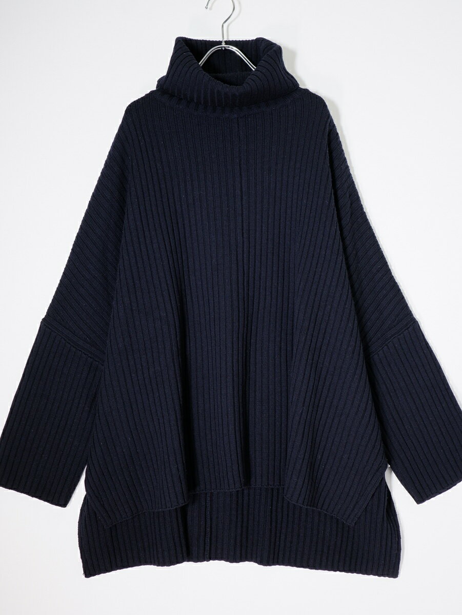 Deuxieme Classeドゥーズィエムクラス Oversized rib タートルネックプルオーバー(ニット)【LKNA79700】【ネイビー】【フリー】【中古】【沖縄.離島以外 送料無料】【DM260224】