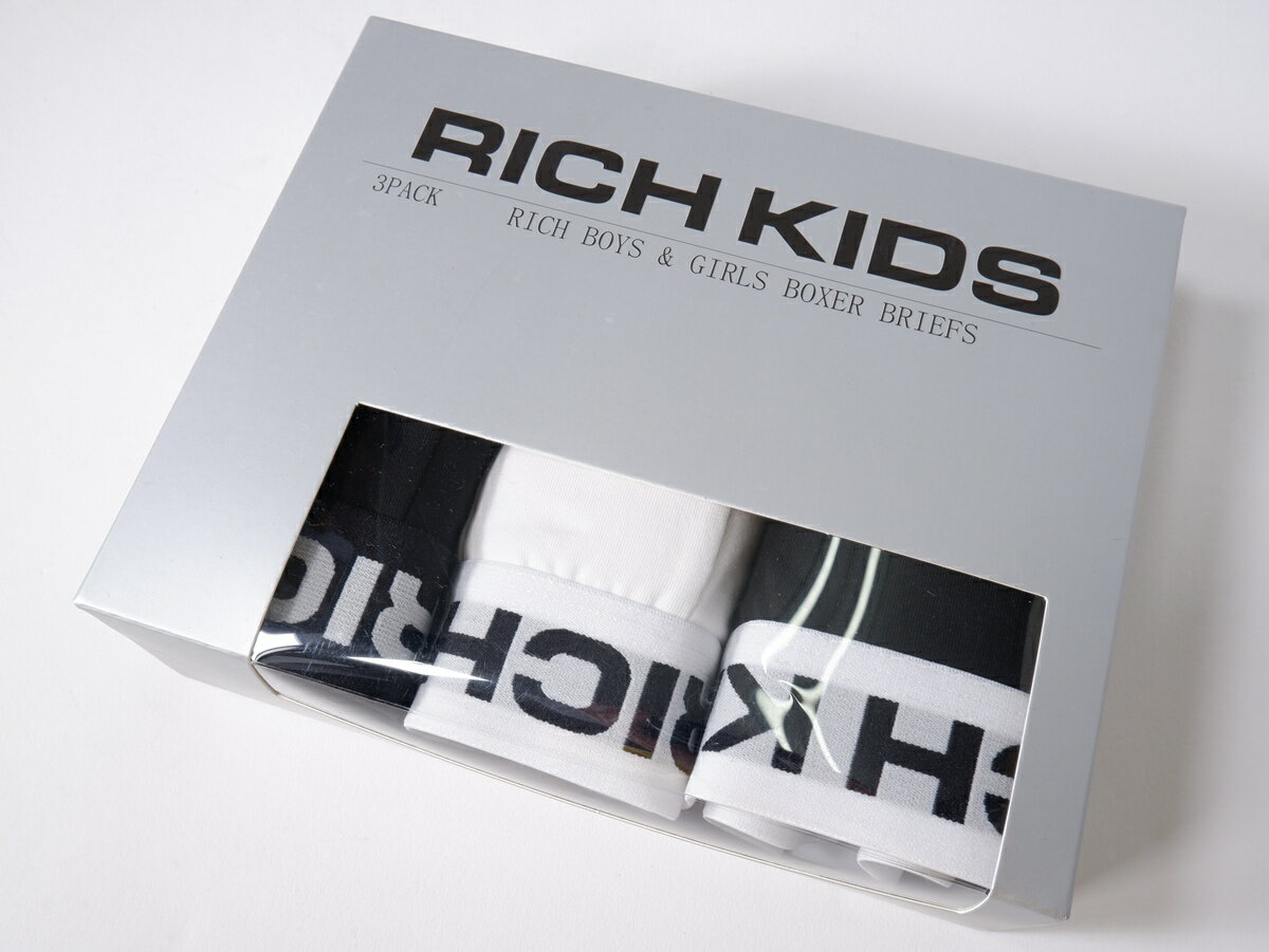 Rakuten - RICH KIDSリッチキッズ 3P UTILITY PANTSボクサーブリーフ3枚パック新品【MZCA80401】【黒|白】【L】【未使用】【沖縄.離島以外 送料無料】【DM260526】