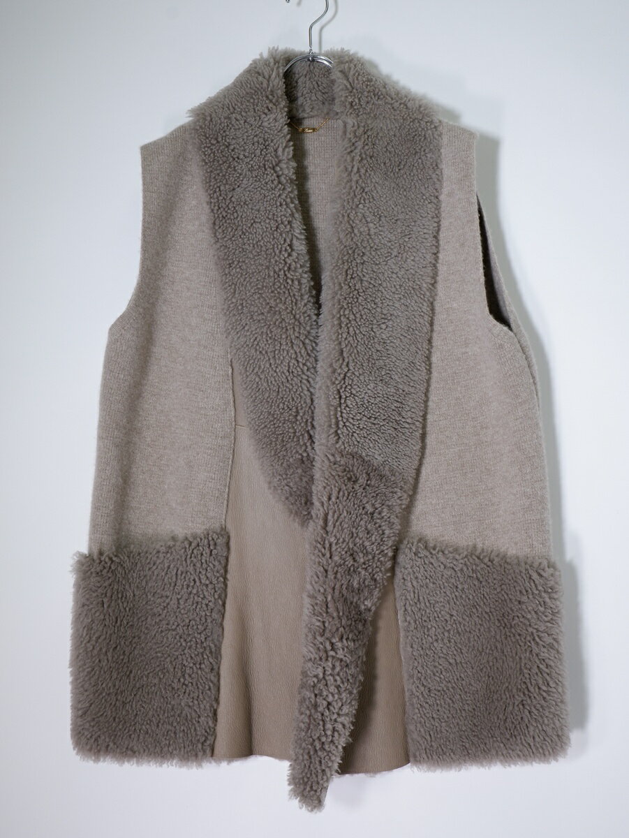 Rakuten - Lisiere L'Appartementリジエール アパルトモン 2021AW Mouton Knit VEST ムートン ニットベスト未使用品【LKNA80503】【ベージュ】【フリー】【中古】【沖縄.離島以外 送料無料】【DM251230】