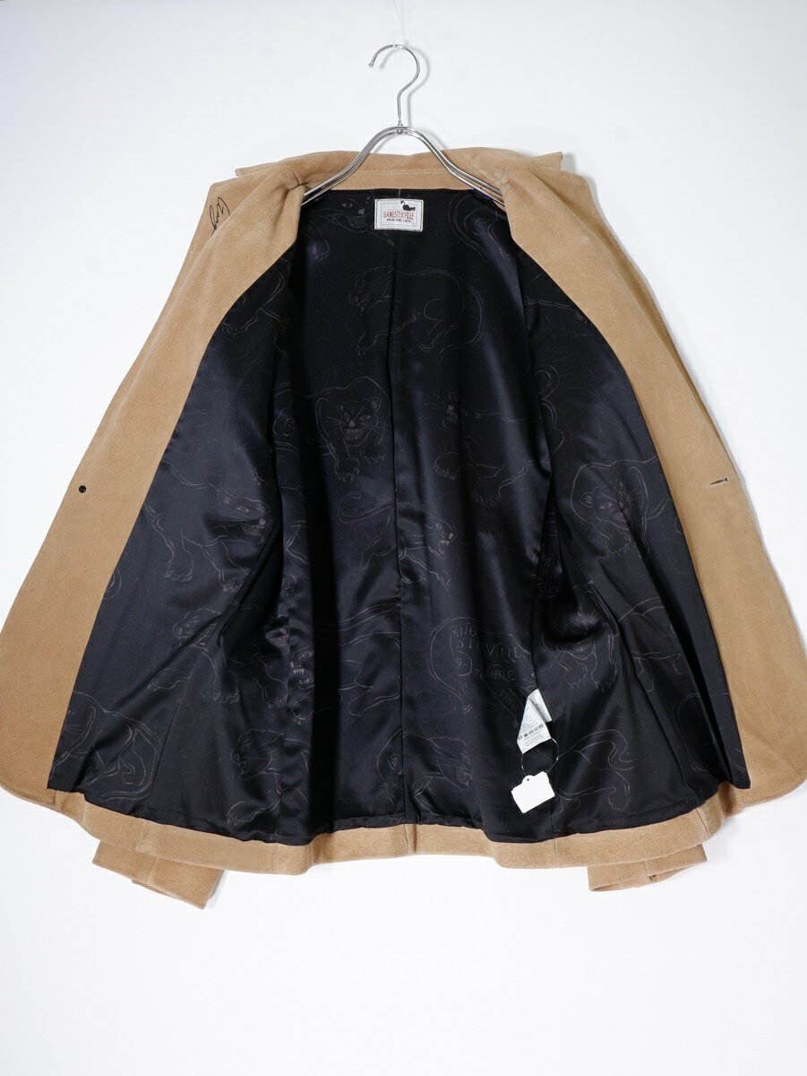 GANGSTERVILLEギャングスタービル NOBLE JACKET VELVET COW HIDEスエードレザージャケット【MJKA76506】【ベージュ】【M】【中古】【沖縄.離島以外 送料無料】【DM241128】