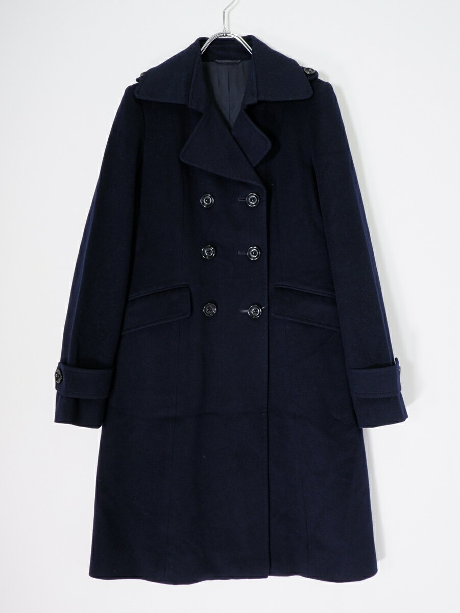 ANAYIアナイ 高級イタリアLoro PianaロロピアーナSTORM SYSTEM生地 ウールダブルブレストコート【LCTA81007】【ネイビー】【36】【中古】【沖縄.離島以外 送料無料】【DM260224】