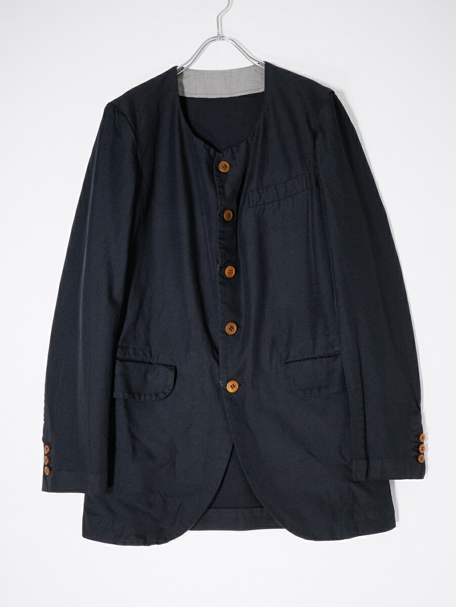 コムデギャルソン オムプリュス AD2019 ノーカラーデザインカーディガン L