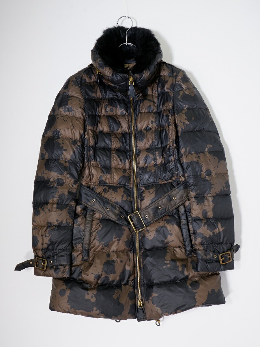 BURBERRY BRITバーバリー ブリット ラビットファー襟 ベルト付き カモフラドリップ グースダウンコート LCTA79 filt-10061678 ブランド古着の買取販売 渋谷FILT サンプル画像2