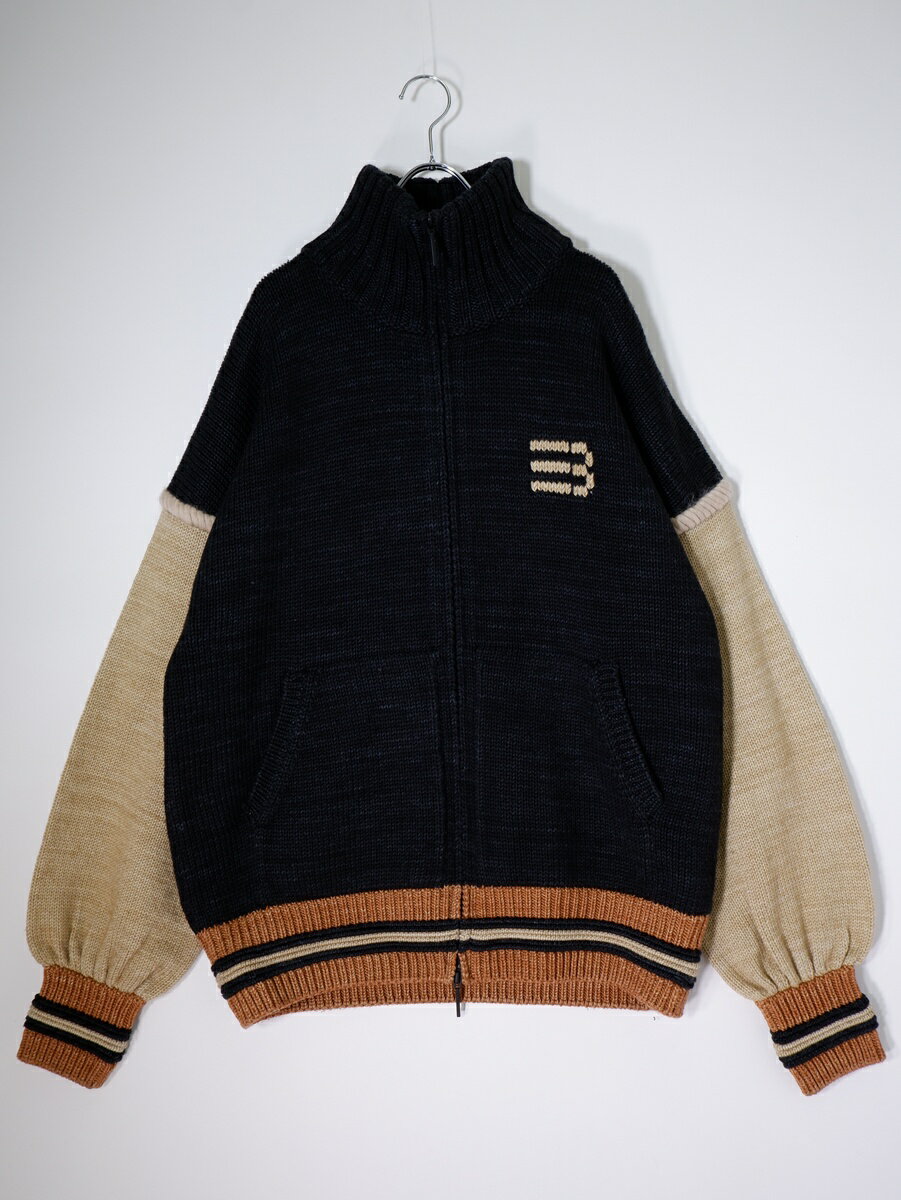 NAMESAKEネイムセイク 2023AW VICTORY ZIP BOMBERジップボンバーニットジャケット【MKNA81208】【Euporic Black】【M】【中古】【沖縄.離島以外 送料無料】【DM260317】