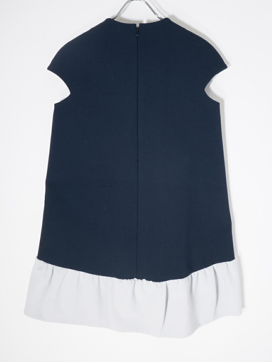 YOKO CHANヨーコチャン キャップスリーブバイカラードレスワンピースYCD-518-197【LOPA67310】【ネイビー|サックス】【38】【中古】【沖縄.離島以外 送料無料】【DM220222】